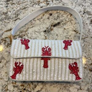 New Beaded Lobster Handbag Purse Striped Handcrafted/Made in India